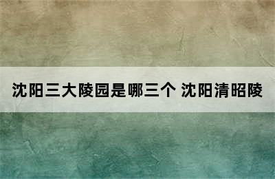 沈阳三大陵园是哪三个 沈阳清昭陵